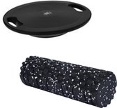 XQ Max Foamroller - Yogaroller + XQ Max Professioneel Balansbord - Evenwichtsbord - Zwart