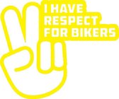 I have respect for bikers sticker voor op de auto - Auto stickers - Auto accessories - Stickers volwassenen - 15 x 12 cm Geel