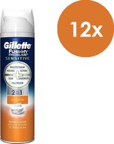 Gillette Fusion ProGlide Sensitive Active Sport Scheerschuim - 12 X 250 ml
