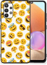 Telefoon Hoesje Super als Cadeautjes voor Meisjes Geschikt voor Samsung Galaxy A32 4G | A32 5G Enterprise Editie Backcover Soft Siliconen Hoesje met Zwarte rand Emoji