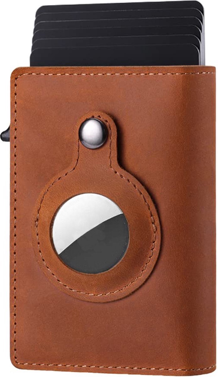 Portefeuille de luxe en cuir véritable pour hommes, nouveau, petit  porte-clé RFID, étui Airtag, porte-monnaie à fermeture éclair