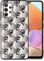 Telefoonhoesje Geschikt voor Samsung Galaxy A32 4G | A32 5G Enterprise Editie Hoesje maken met Zwarte rand Salamander Grey