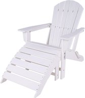 MaximaVida chaise de jardin adirondack en plastique avec repose-pieds Montréal blanc - pliable