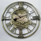 Gear Clock Open Old Silver Roman Dia80x8.5cm