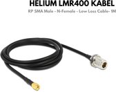 Helium Antennekabel - LMR 400 / LMR400 - 1 meter - Low Loss Cabel - Helium Miner Kabel - Lora - N-Female naar RP SMA-Male