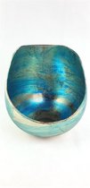 Glass Green/Gold Eggshell 18*18*18cm