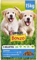 Bonzo Junior - Hondenvoer Kip, Melk & Groenten - 15 kg