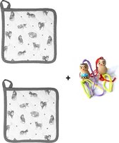 2x Clayre & Eef Pannenlap Kat-20x20 cm-2 stuks