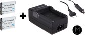 Mazuva EN-EL19 set 2 Accu’s + Thuislader & Autolader set voor Nikon camera | 750mAh | Met LED-indicator | o.a. voor Coolpix A, S & W Series)