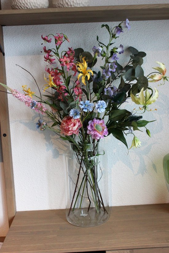 Bouquet en soie - Automne - 7 branches de fleurs artificielles - vase  inclus - hauteur... | bol.com
