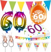Colourful Celebration feest pakket 60 jaar verjaardag versiering