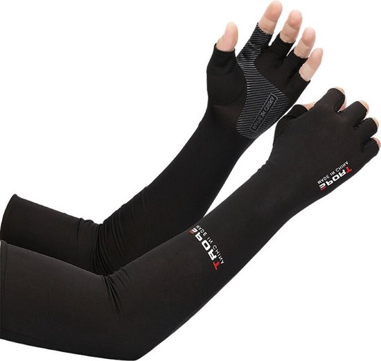 Foto: Premium sleeves armwarmers polswarmers kleding dames heren winter sport sporten outdoor zwart