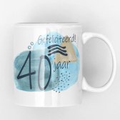 Mug dans les tons bleus 40 ans tasse pour café ou thé sachet de café sachet de thé cadeau pour elle ou lui, anniversaire