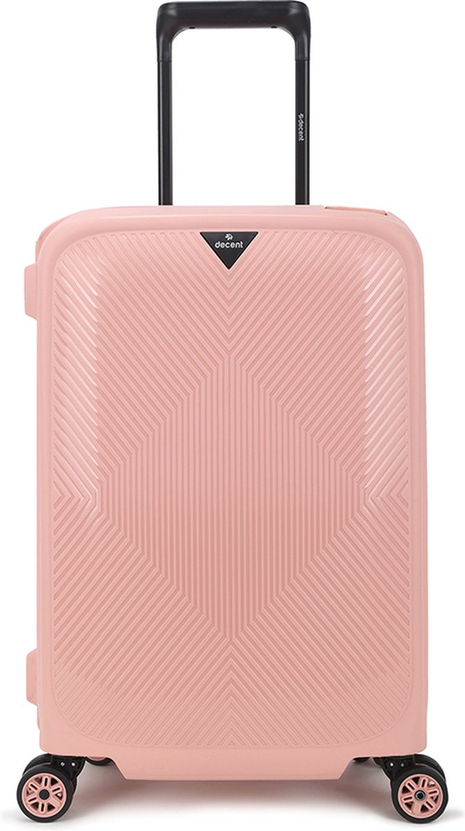 Decent Axiss-Fix Spinner TSA Reiskoffer vaste sluiting 43 liter - Handbagage koffer 55cm met kliksloten - Lichtgewicht koffer - Reiskoffer - Veilig TSA Cijferslot – Pink