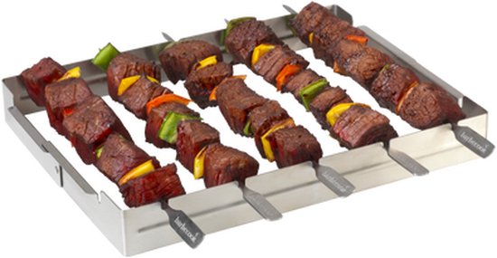 Barbecook - Brochettehouder - Geschikt voor 5 brochettes - RVS - 35.5x26.5x4.5cm - Afbeelding 7