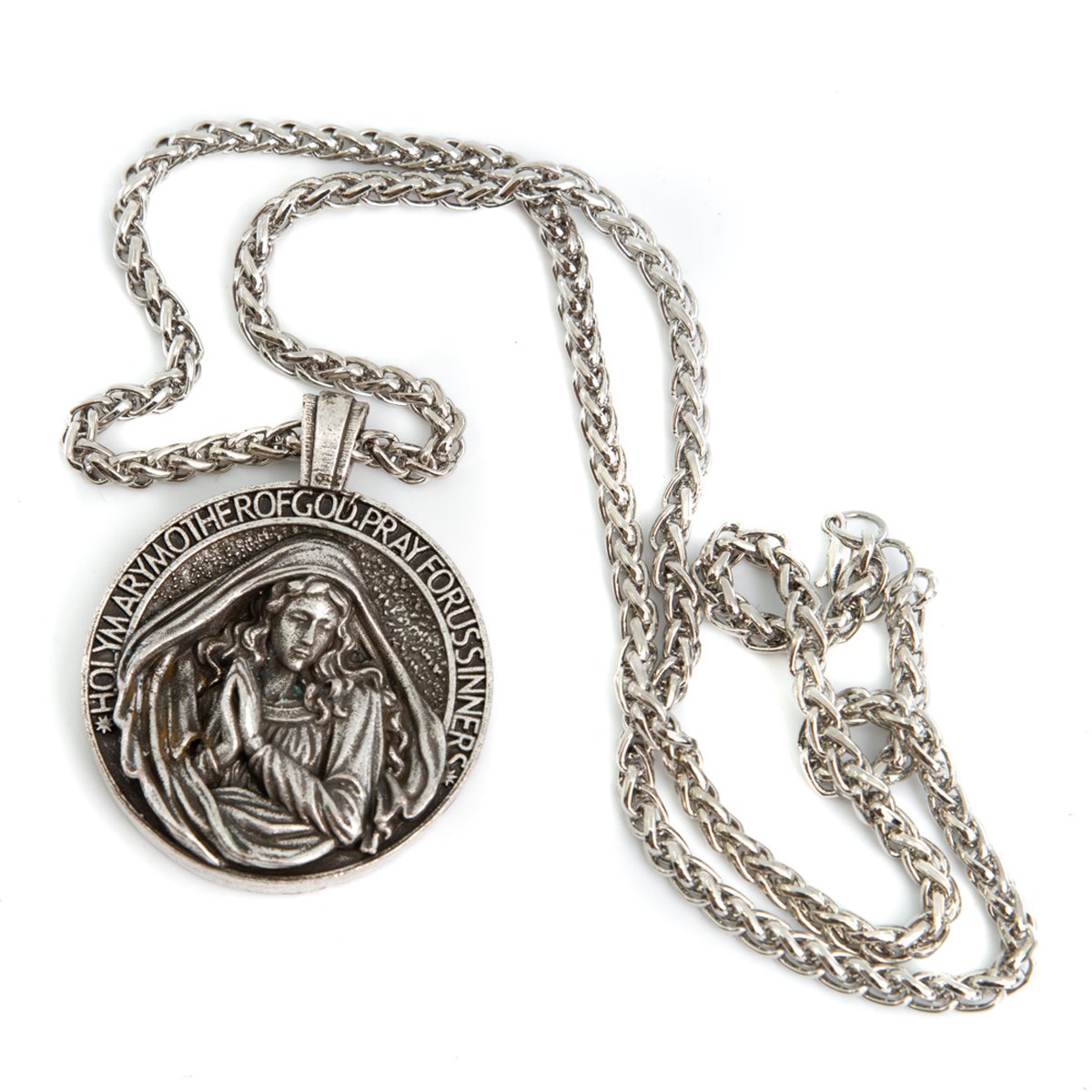 Amulet Heilige Maria Zilverkleurig – 40 mm