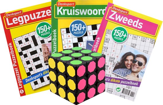 Puzzelboekjes Pakket met 3 Soorten Denksport en een 3x3 Speed Cube | Games  | bol.com