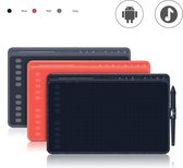 Grafisch tablet - Grijs - 8192 niveaus - Digitale tekentablets - Met sneltoetsenbalk - Batterijloze pen - Ondersteunende kantelfunctie