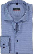 ETERNA modern fit overhemd - structuur heren overhemd - blauw met wit - Strijkvrij - Boordmaat: 43