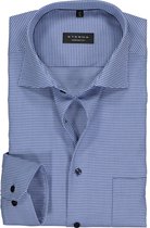 ETERNA comfort fit overhemd - structuur heren overhemd - blauw met wit - Strijkvrij - Boordmaat: 48