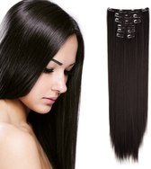 Premium Fiber Synthetic Clip in Extensions - Straight - 55cm- (#4) Deep Dark Brown 777