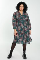 Paprika Dames Lange jurk in voile met kasjmierprint - Jurk - Maat 48