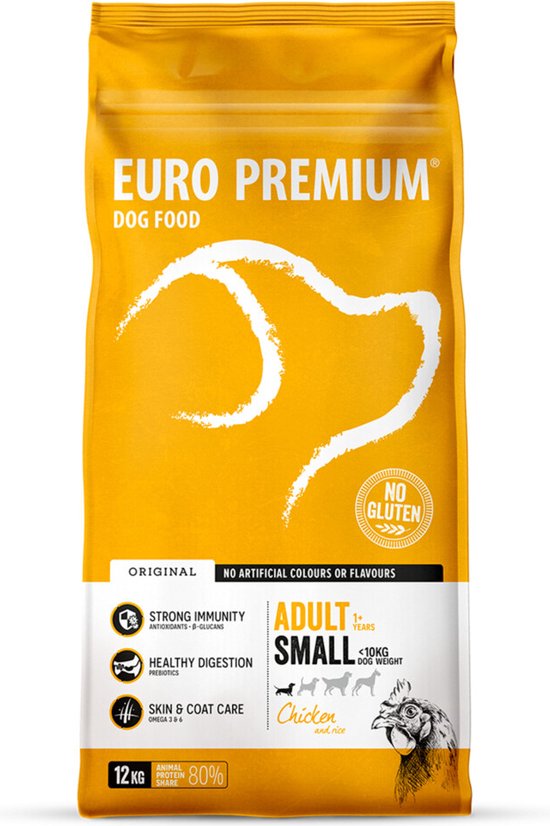 Euro Premium Adult Small Breed Chicken & Rice 12 kg - Hond