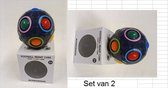2x  Magic Puzzle Ball Rainbow- Fidget Toys- Anti-Stress -fidget football magic rainbowcolor  puzzel ball | magic ball | magische bal - kleur is zwart
