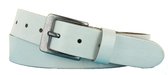 Leren Riem Dames/Heren | 3.5cm breed | Riemmaat: 105cm (totale lengte: 120cm) | 100% echt leer | Nikkelvrije gesp | Kleur: wit