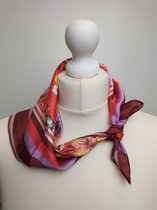 Dames neksjaal Unnati gebloemd motief bordeauxrood rood paars wit geel oranje