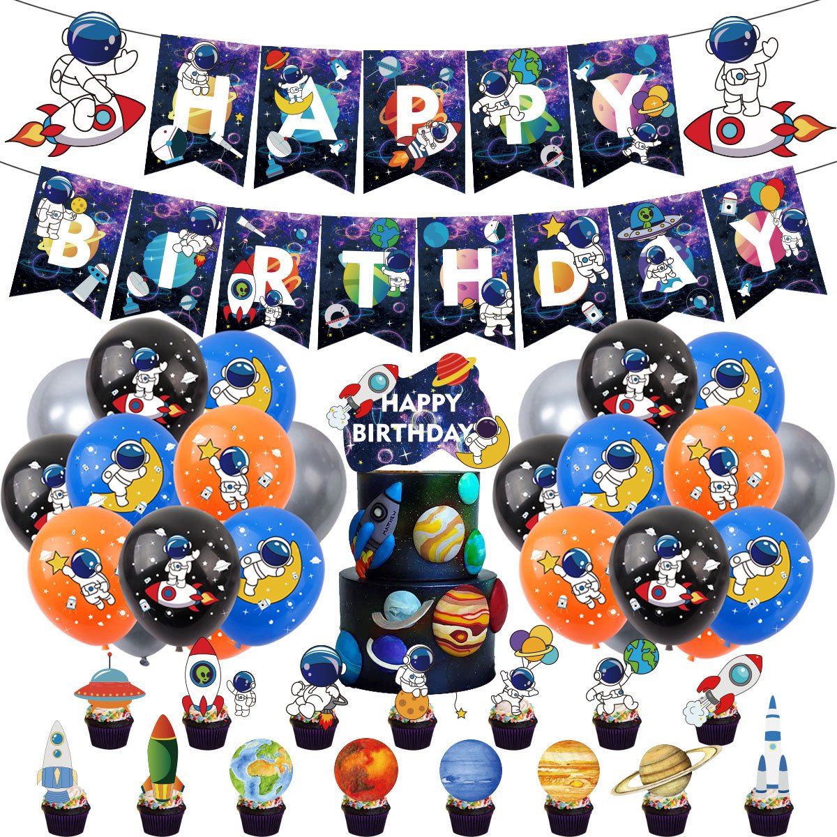 Space Astronaut Rocket Balloon Set / Children's Birthday Theme Party  Decoration | bol.com