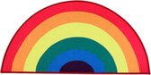 Vloerkleed regenboog halfrond, circa 150 x 80 cm