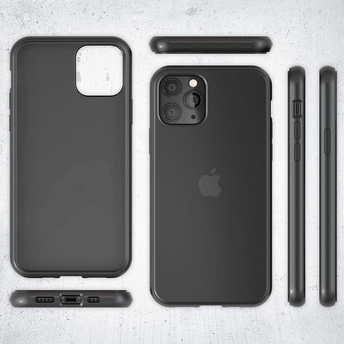 Supertarget - iPhone 12 Bumper Case Zwart met transparant - Hoesje voor iPhone 12
