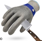 TEN Oesterhandschoen RVS Maat S/M met Binnenhandschoen + 50 Recepten eBook & Giftcard - Tactical Handschoenen - Snijvaste handschoenen - Blauw