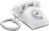 Opis 60's Retro telefoons - met draaischijf - mechanische rinkelbel - wit