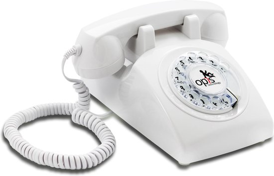 Vintage groene telefoon met draaischijf