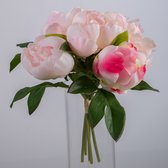 Fabulous Flowers - 2,0 sts boeket pioenrozen 2,0 stuks zachtroze 25 cm
