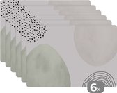 Placemat - Placemats kunststof - Pasen - Waterverf - Patronen - 45x30 cm - 6 stuks - Hittebestendig - Anti-Slip - Onderlegger - Afneembaar