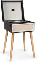 auna Sarah Ann platenspeler - Black Box Edition, geïntegreerde luidsprekers, vintage design in jaren 50 retro-look, Bluetooth, koptelefoonaansluiting, USB, 3 opnamematen, zwart-crème