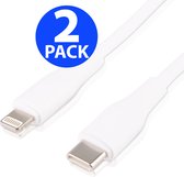 Gecertificeerde USB-C naar Lightning kabel - 2PACK - geschikt voor Apple iPhone (11,12,13) & iPad - iPhone oplader kabel - lader