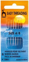 pony easy threading 6 naalden met door duw oog