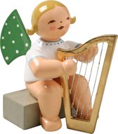 W&K-Engelmuzikant-zittend met Harp/groot