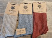 4 Paar - 100% Alpaca Wollen Sokken - Maat 40-43 - Wintersokken - Huissokken - Kado Artikel