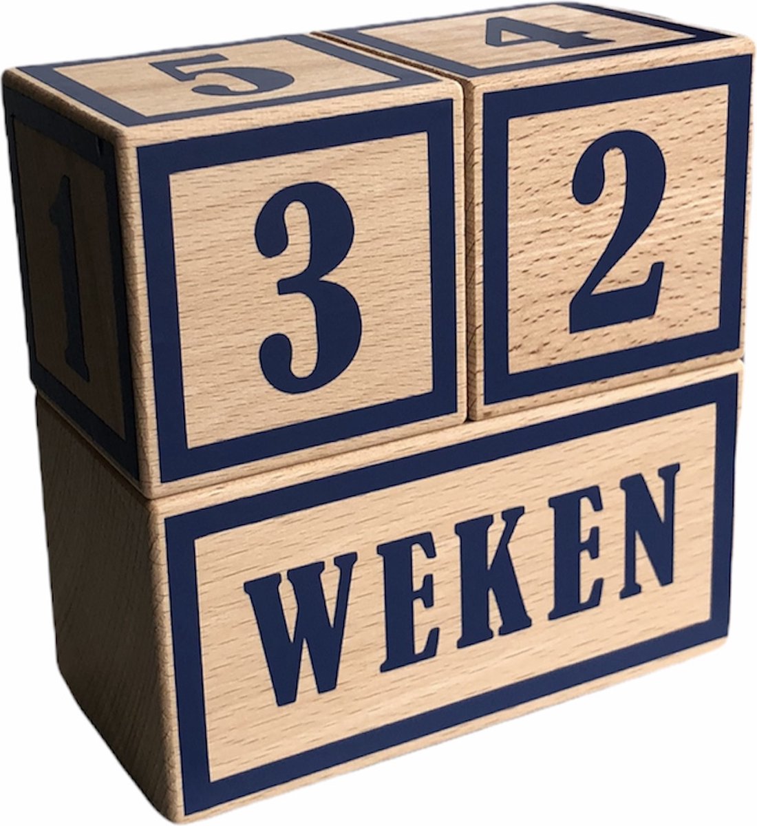 Goedkoopste Houten mijlpaalblokken - permanent blauw - kraamcadeau - leeftijden en momenten - 3 blokken