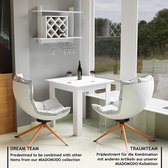 Miadomodo - Vierkante eettafel - 4 personen - MDF Wood - Keuken - Eetkamer Tafel - Wit - 80 x 80 x 76,5 cm