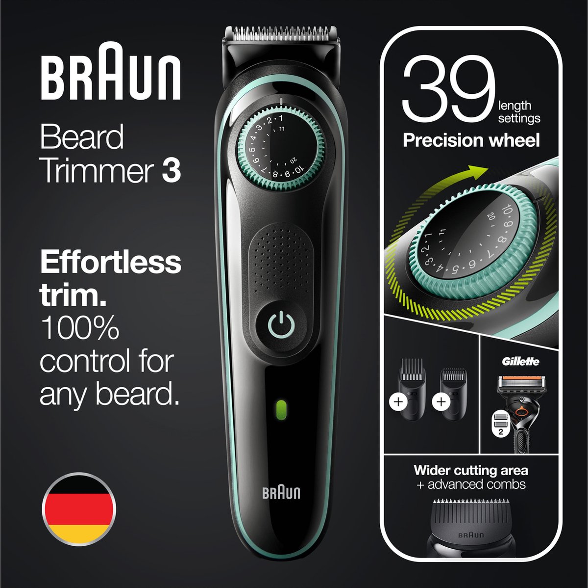 Braun Beard Trimmer 3 BT3341 Tondeuse à barbe Tondeuse à cheveux