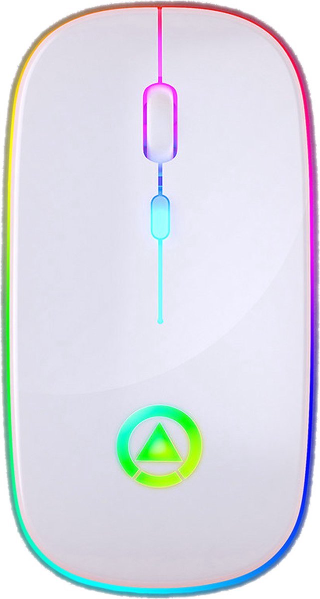 Wireless Gaming mouse - Draadloze Gaming muis - Oplaadbare game muis - RGB - Led - Stille muis - Wit