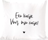Sierkussens - Kussentjes Woonkamer - 50x50 cm - Een kusje voor mijn zusje! - Zusje - Quotes - Zussen - Spreuken