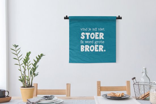 Tapisserie - Toile Murale - Je vais être grand frère - Frère - Citations - Proverbes - Famille - 60x60 cm - Tapisserie