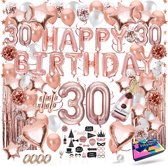Fissaly 30 Jaar Rose Goud Verjaardag Decoratie Versiering - Helium, Latex & Papieren Confetti Ballonnen